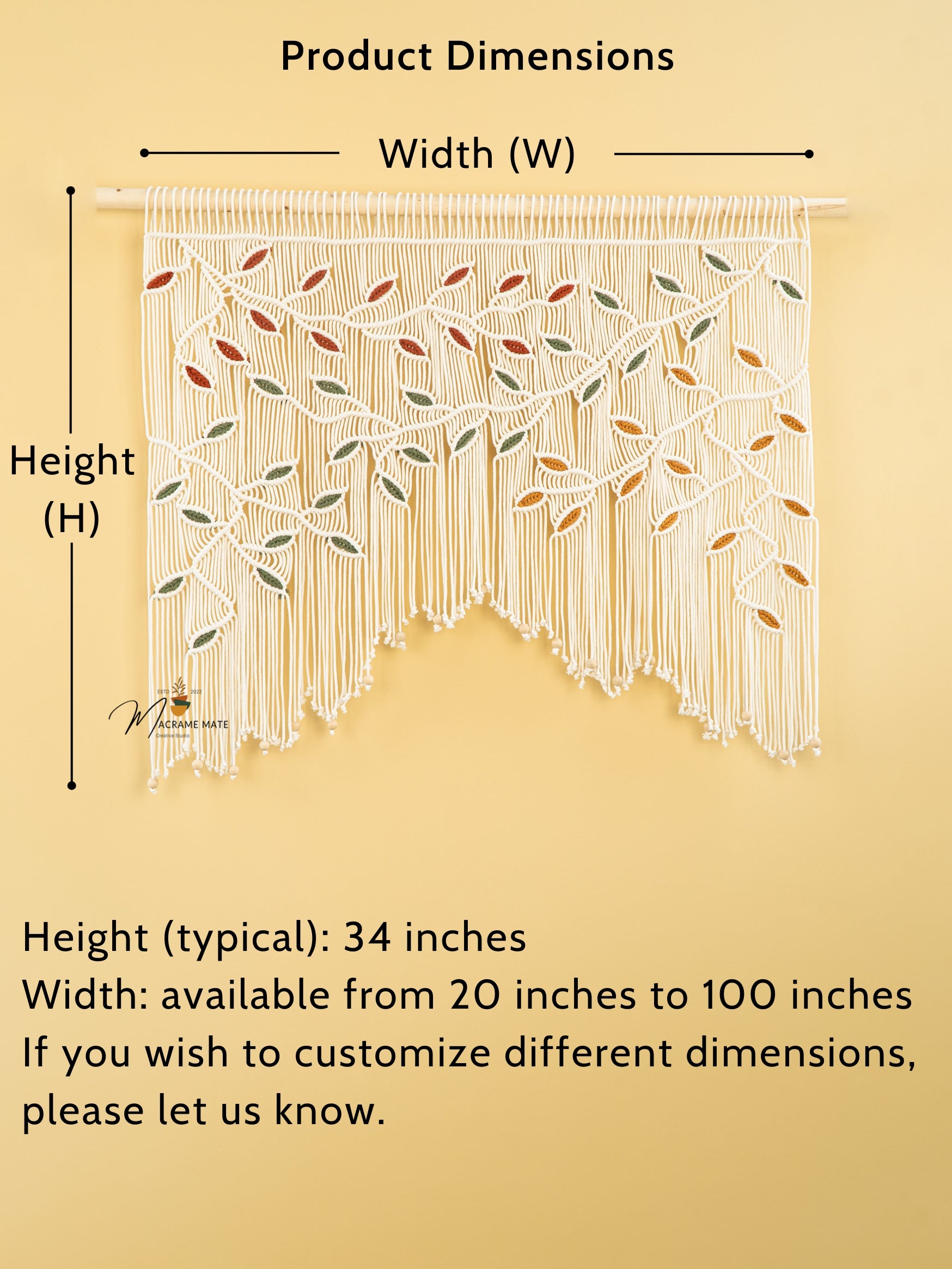 Macrame curtain decor, ideal for boho or contemporary spaces