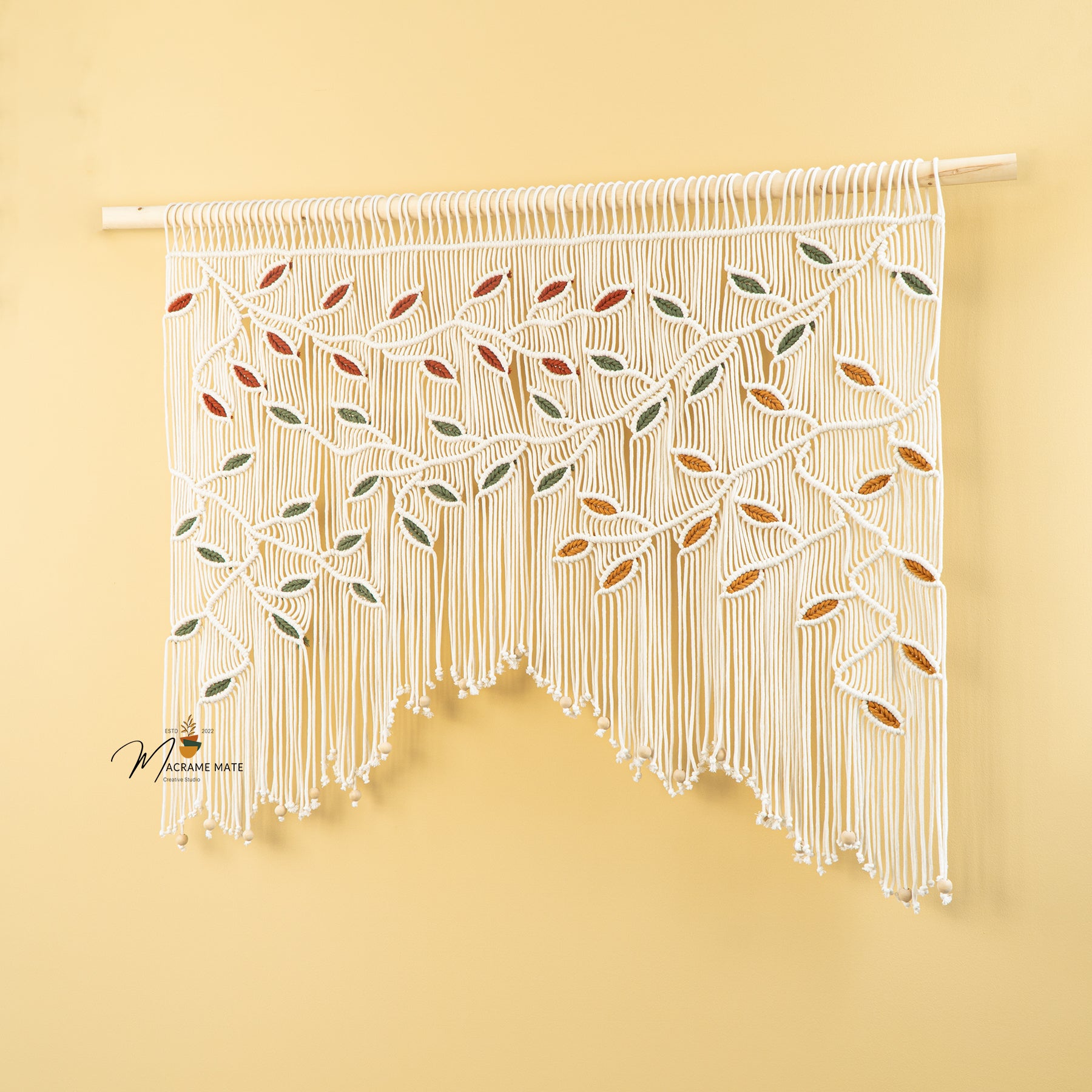 Macrame curtain, perfect for boho or Scandinavian-inspired spaces
