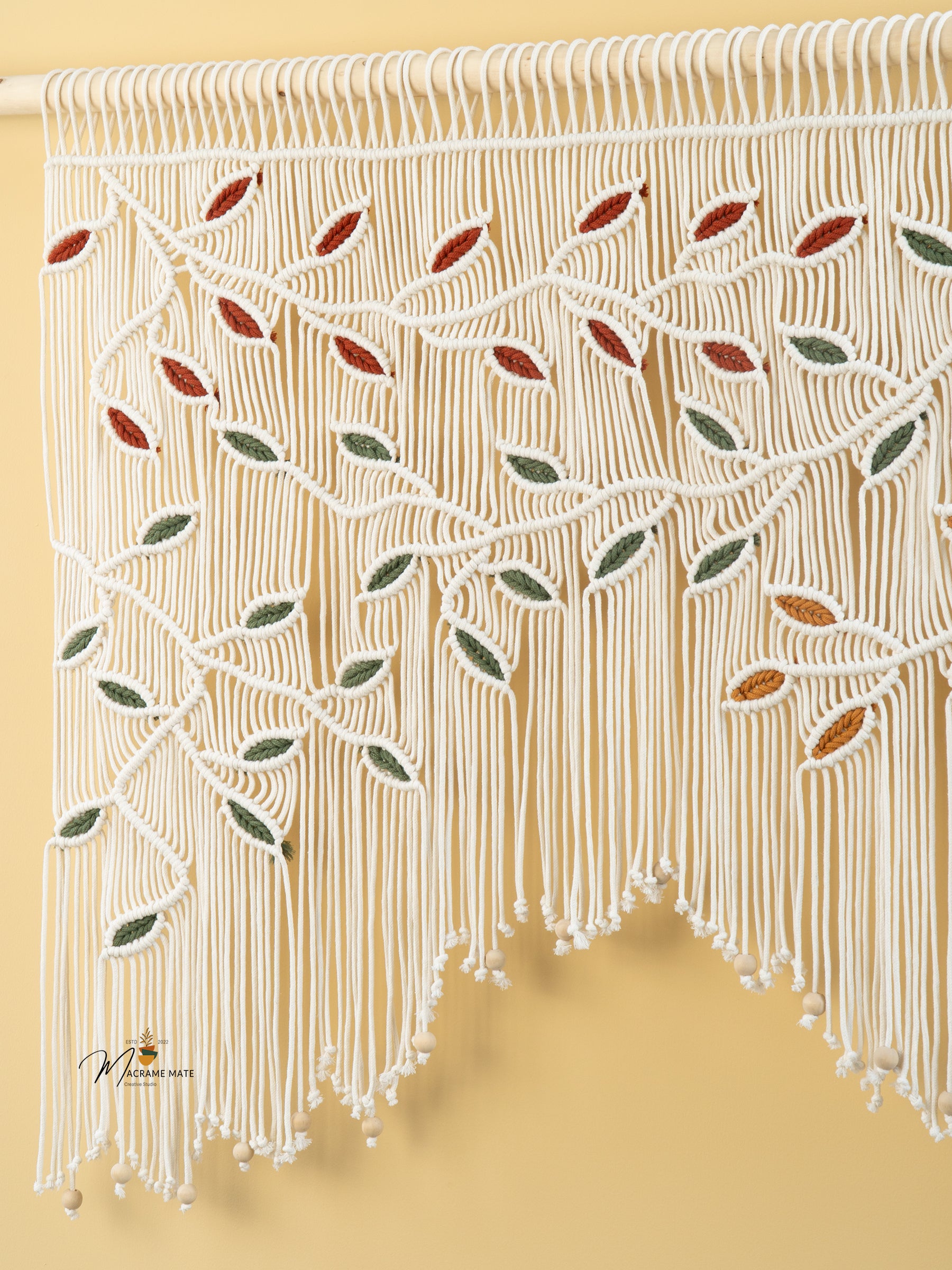 Natural macrame curtain, great for minimalist homes