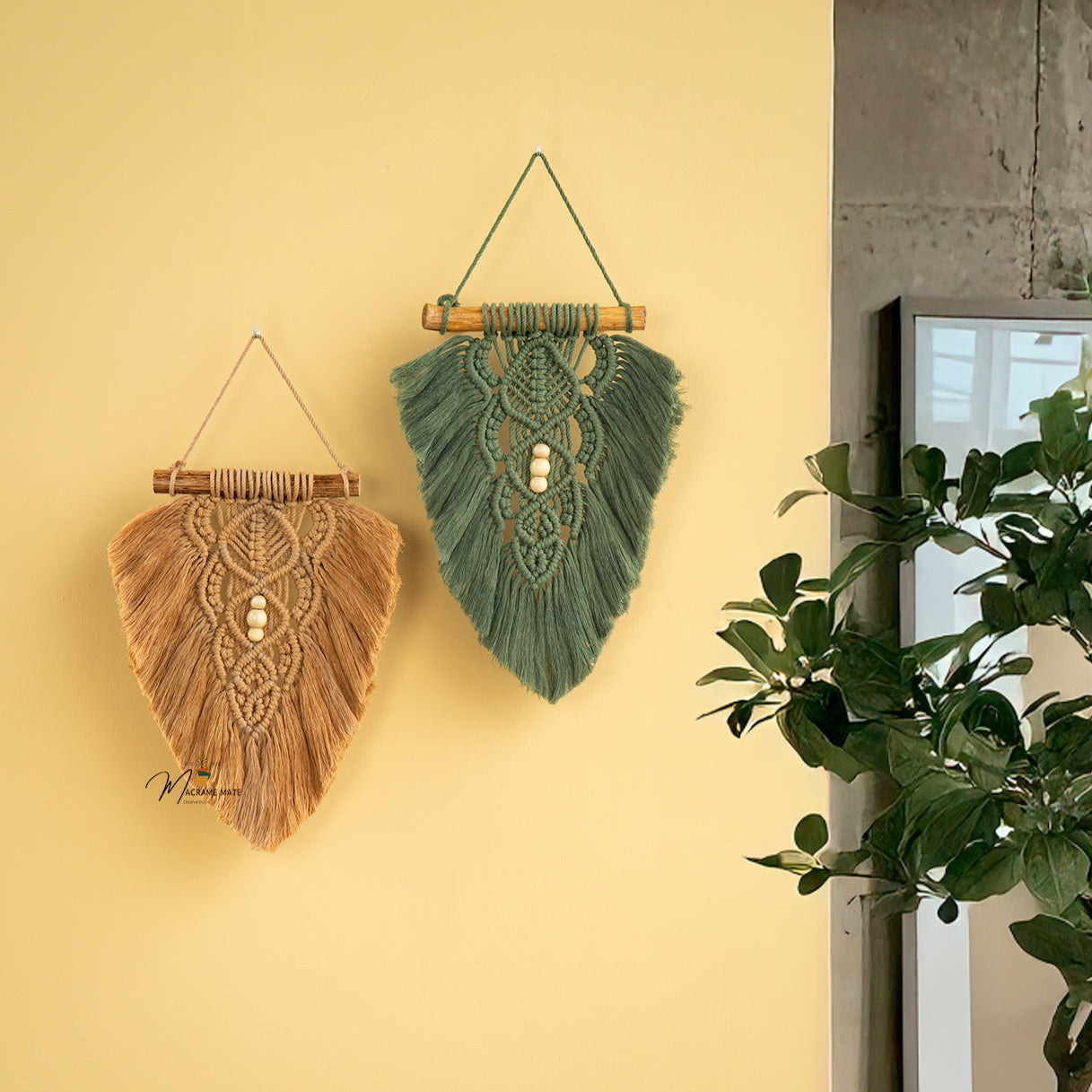 Boho-inspired macrame leaf, perfect for minimalist homes