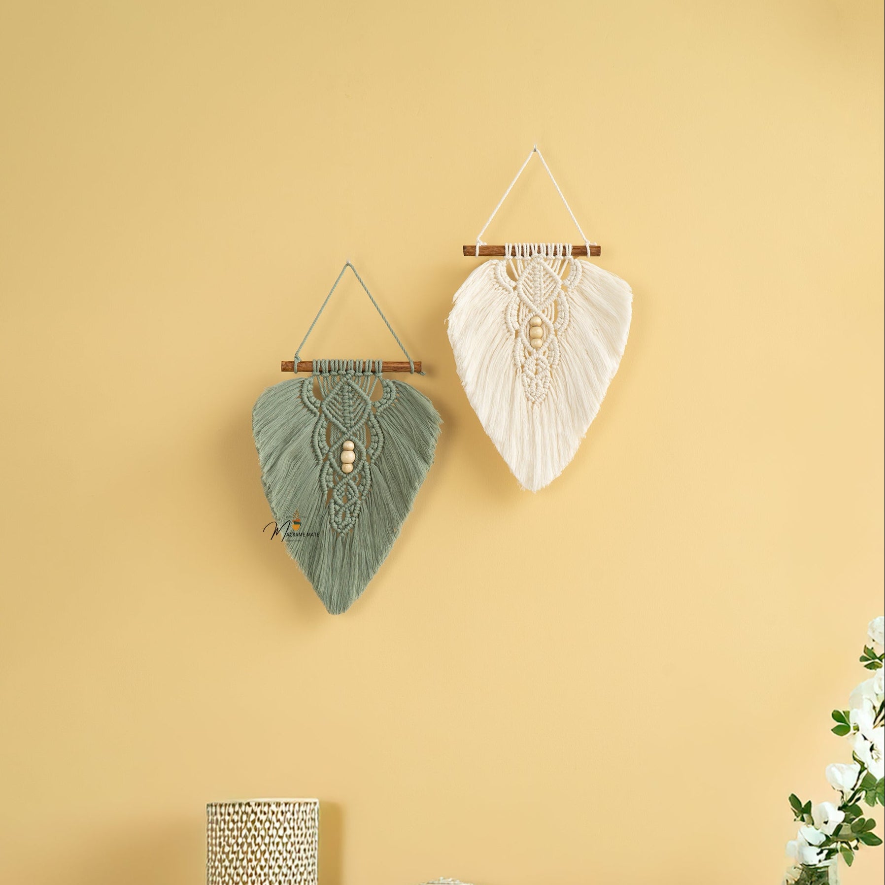 Macrame leaf wall decor, perfect for minimalist or rustic homes