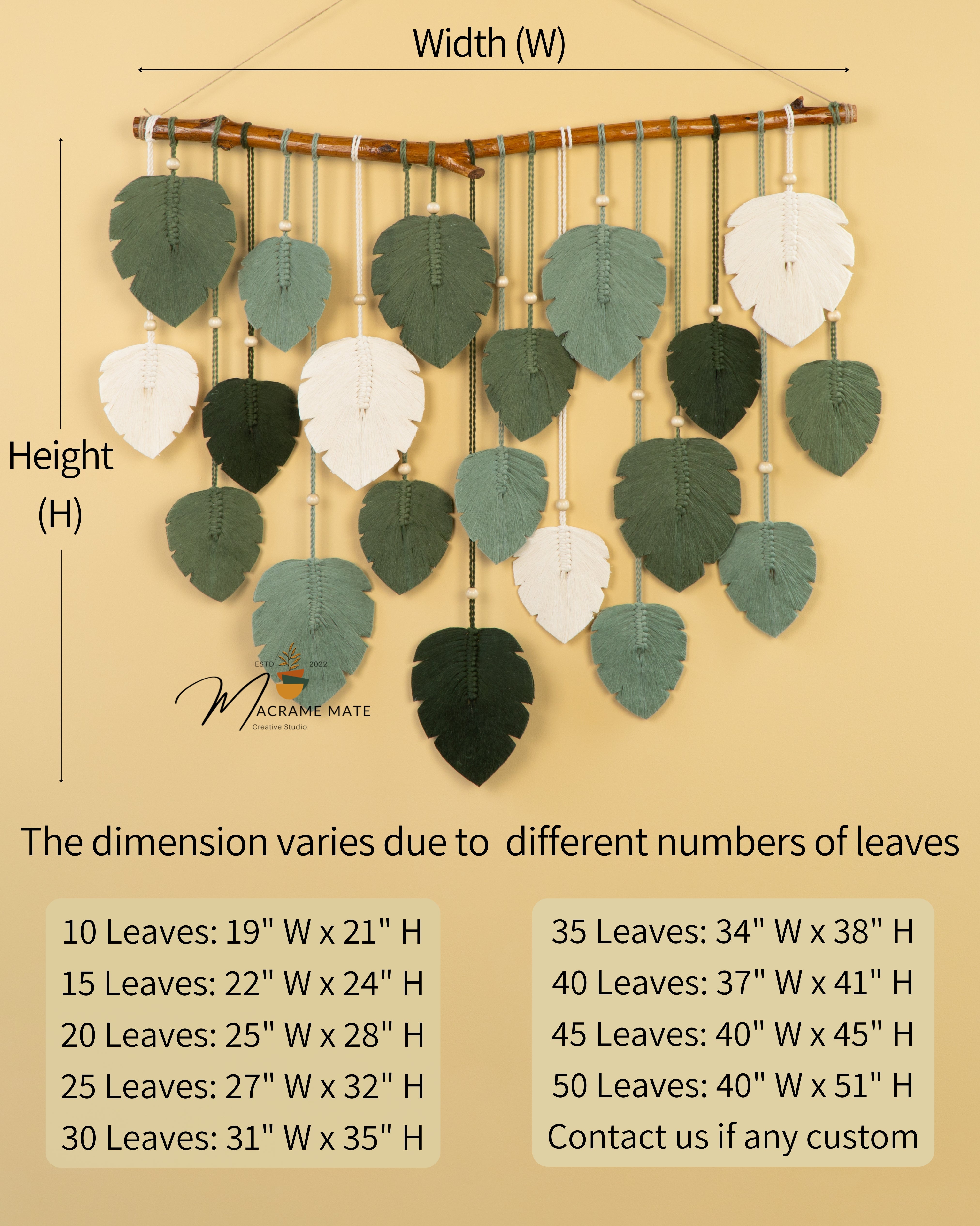Boho macrame leaf art, perfect for simple or earthy spaces