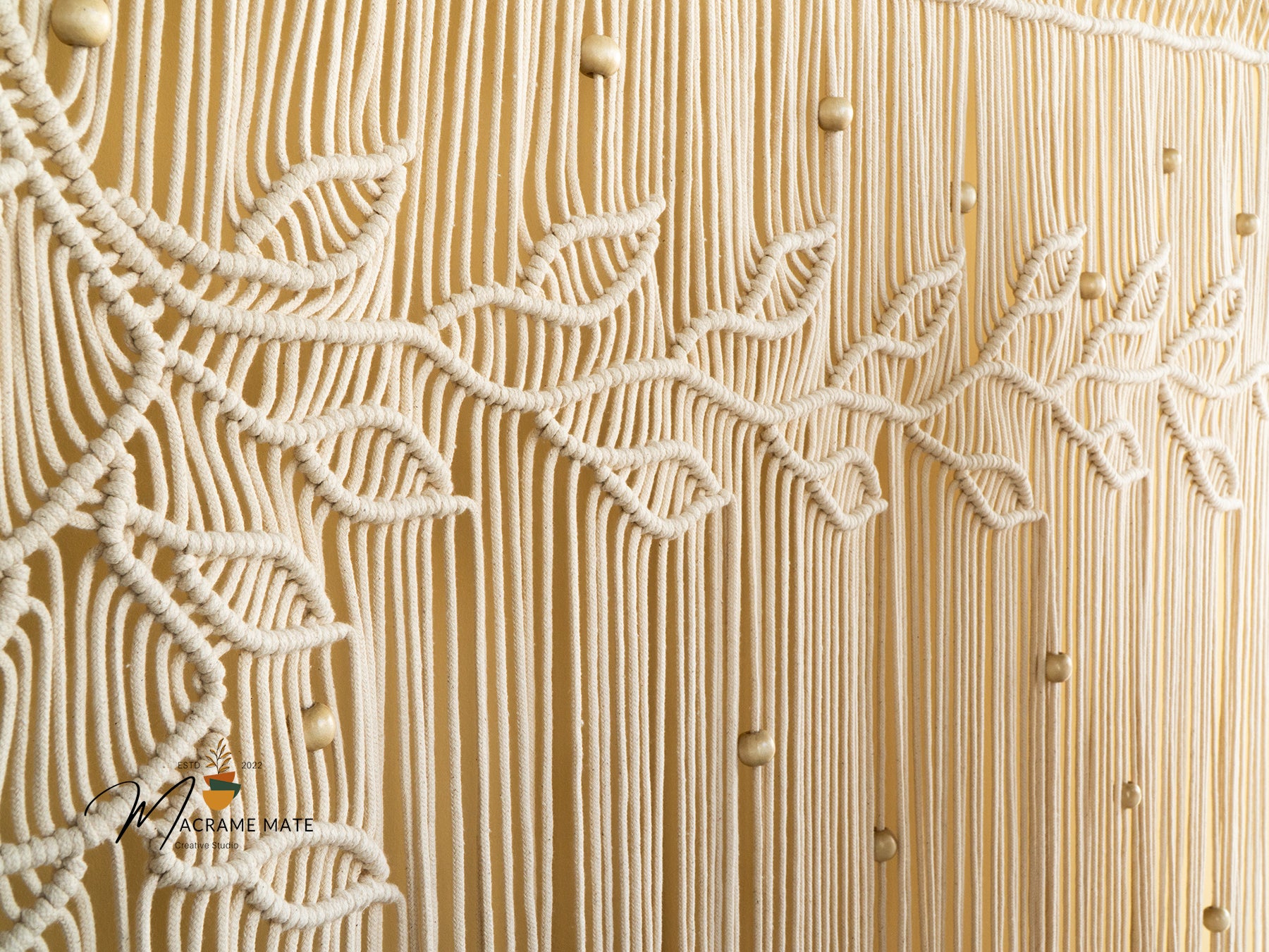 Handwoven macrame curtain, perfect for adding natural charm