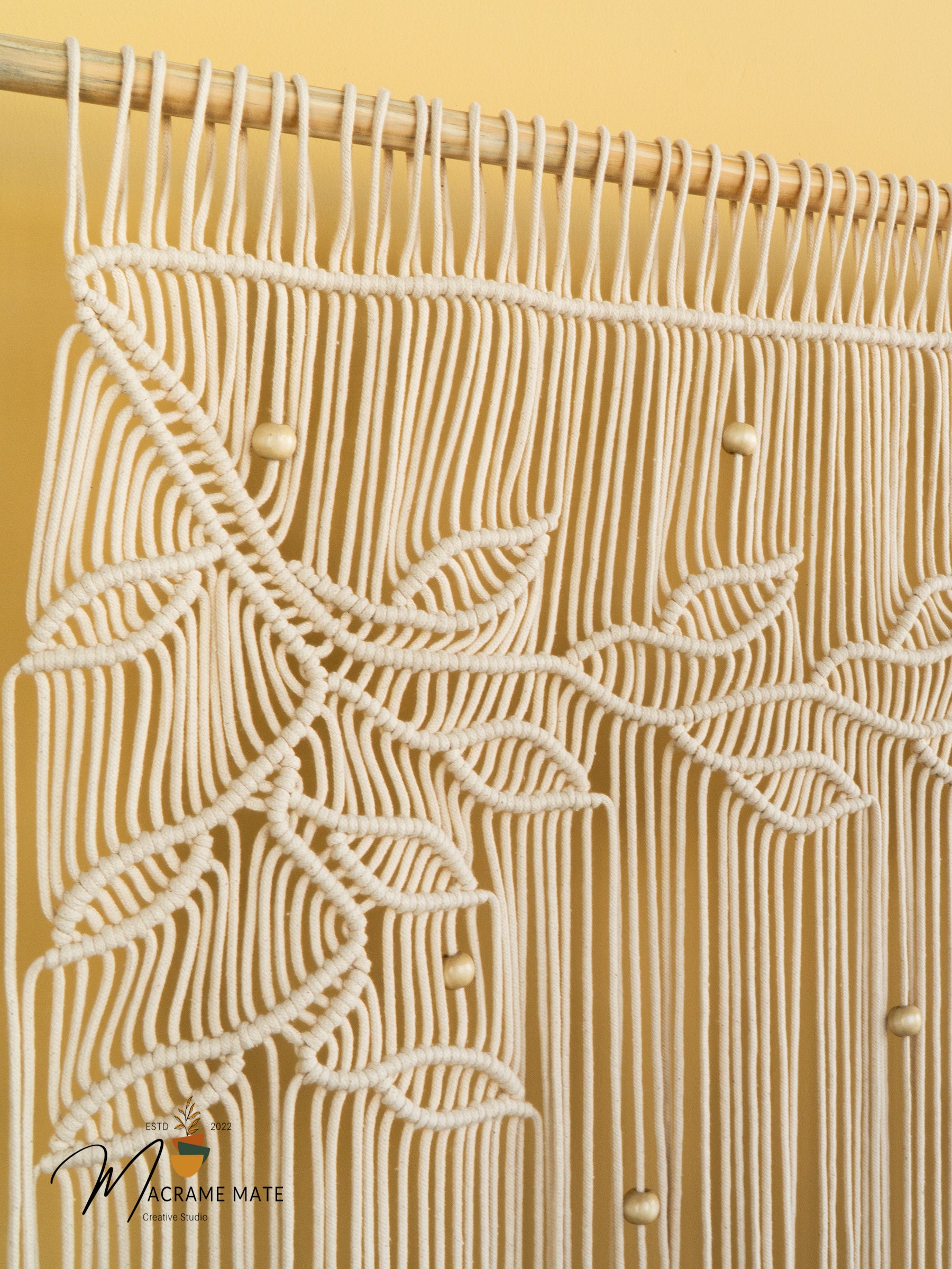 Rustic macrame curtain, perfect for a natural and airy look
