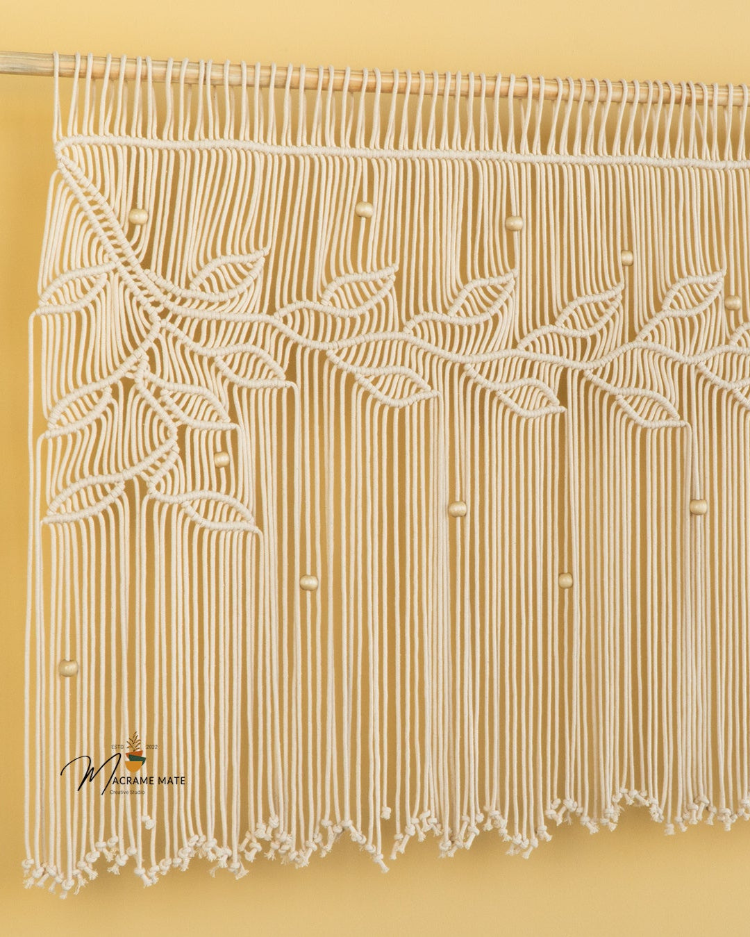 Boho macrame curtain, great for cozy home accents