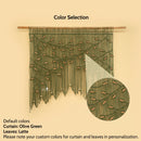 Decorative curtain with leaf pattern on a beige background