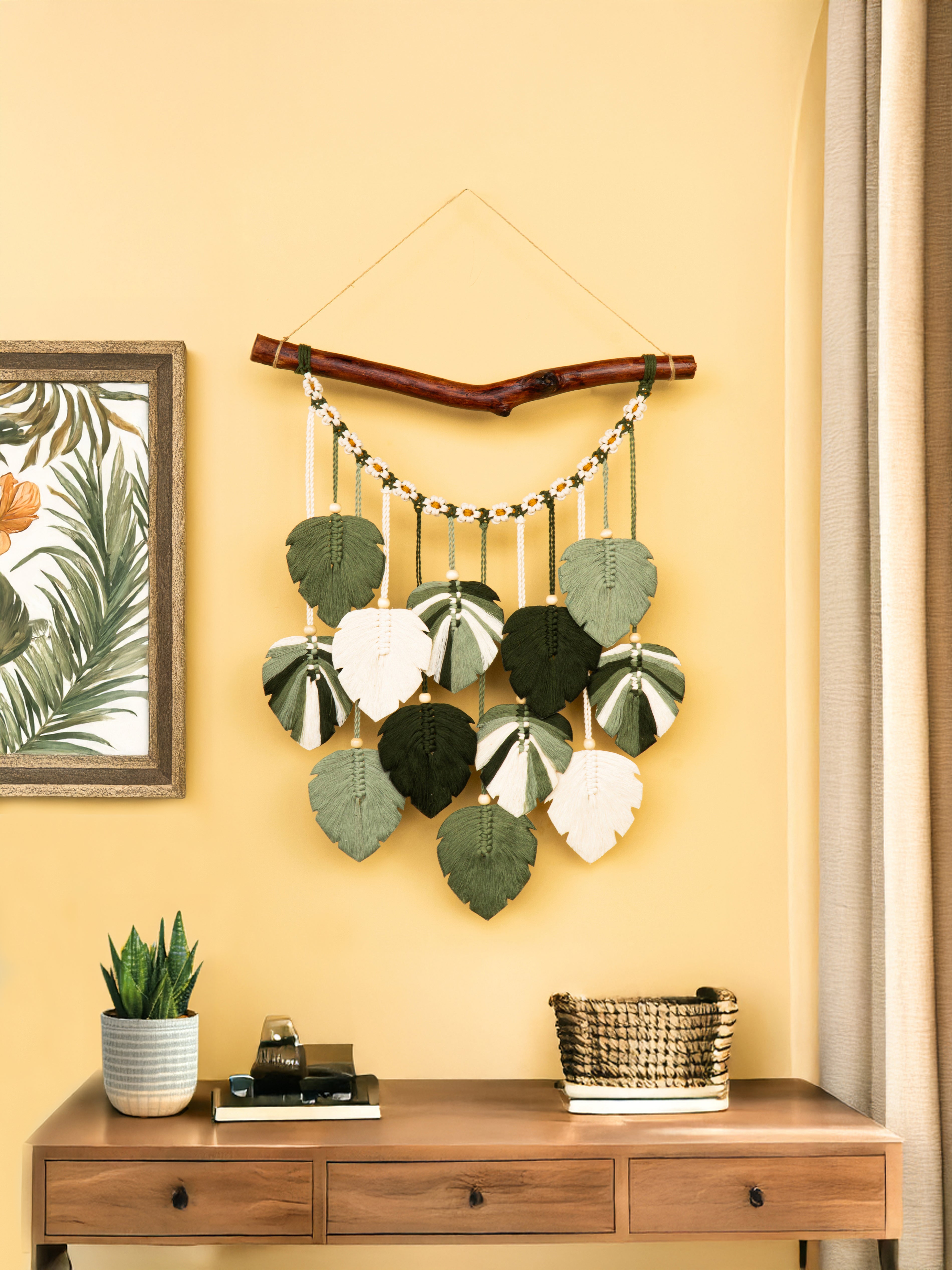 Coda Green Monstera Macrame Leaves