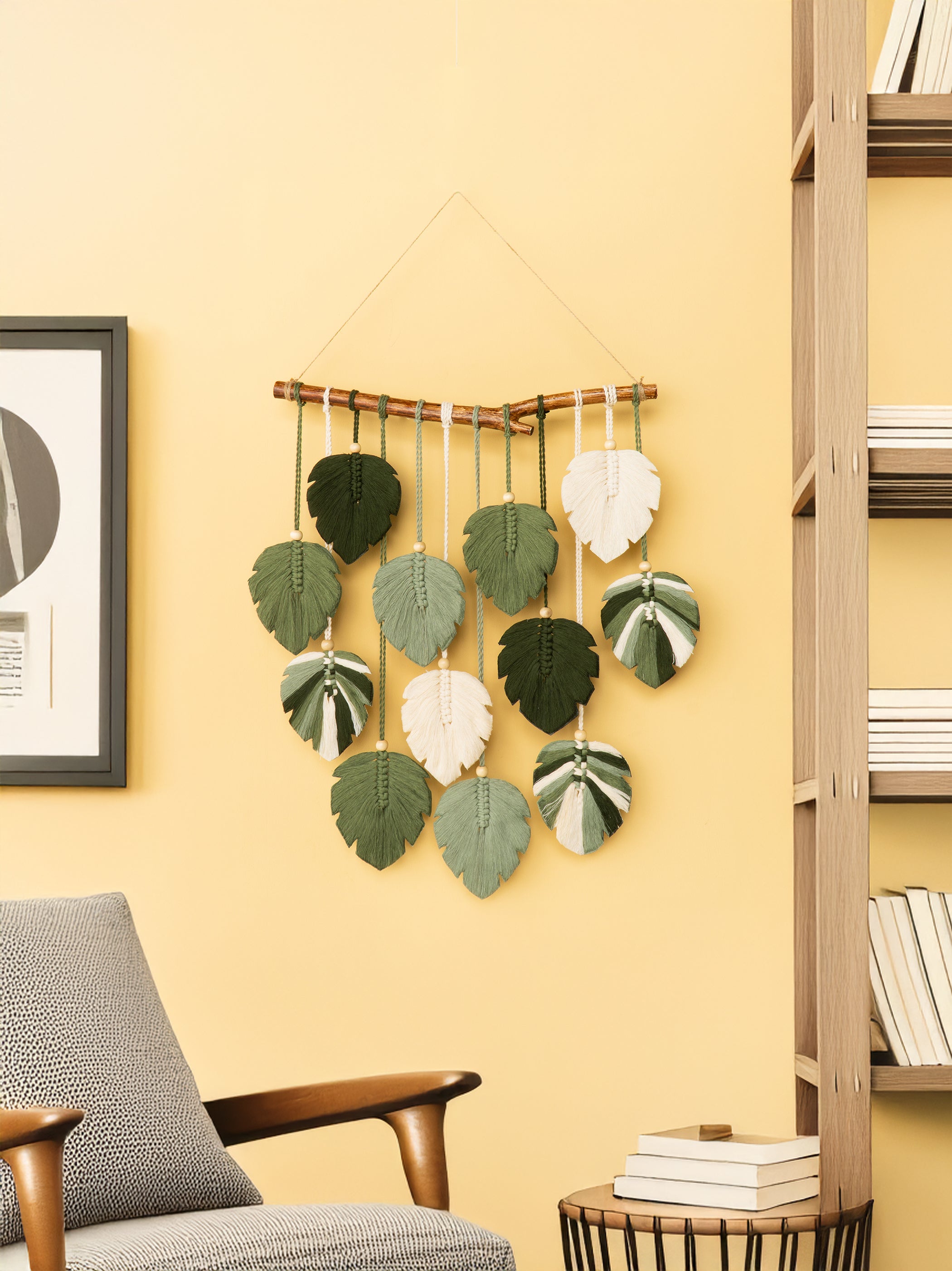 Eden Mixed Green Monstera Macrame Leaves