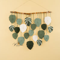 Macrame leaf wall decor, great for modern or boho homes    
