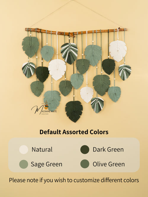 Boho-inspired macrame leaf, perfect for minimalist homes    
