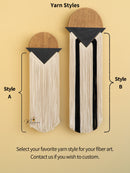 Stylish fiber wall art from macrame perfect for boho inspired or neutral decor themes
