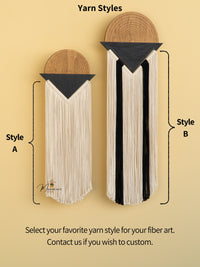 Stylish fiber wall art from macrame perfect for boho inspired or neutral decor themes
