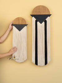 Handcrafted fiber wall art perfect for adding depth and texture to rustic or modern interiors
