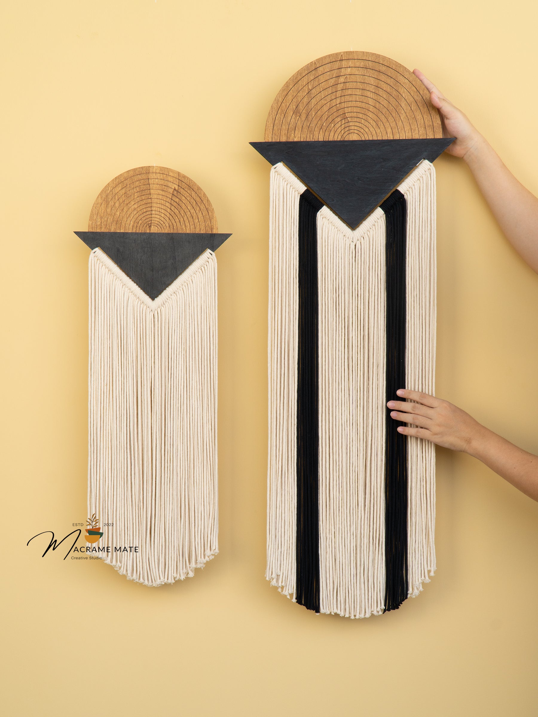 Natural macrame fiber wall hanging ideal for minimalist or earthy spaces adding warmth and charm
