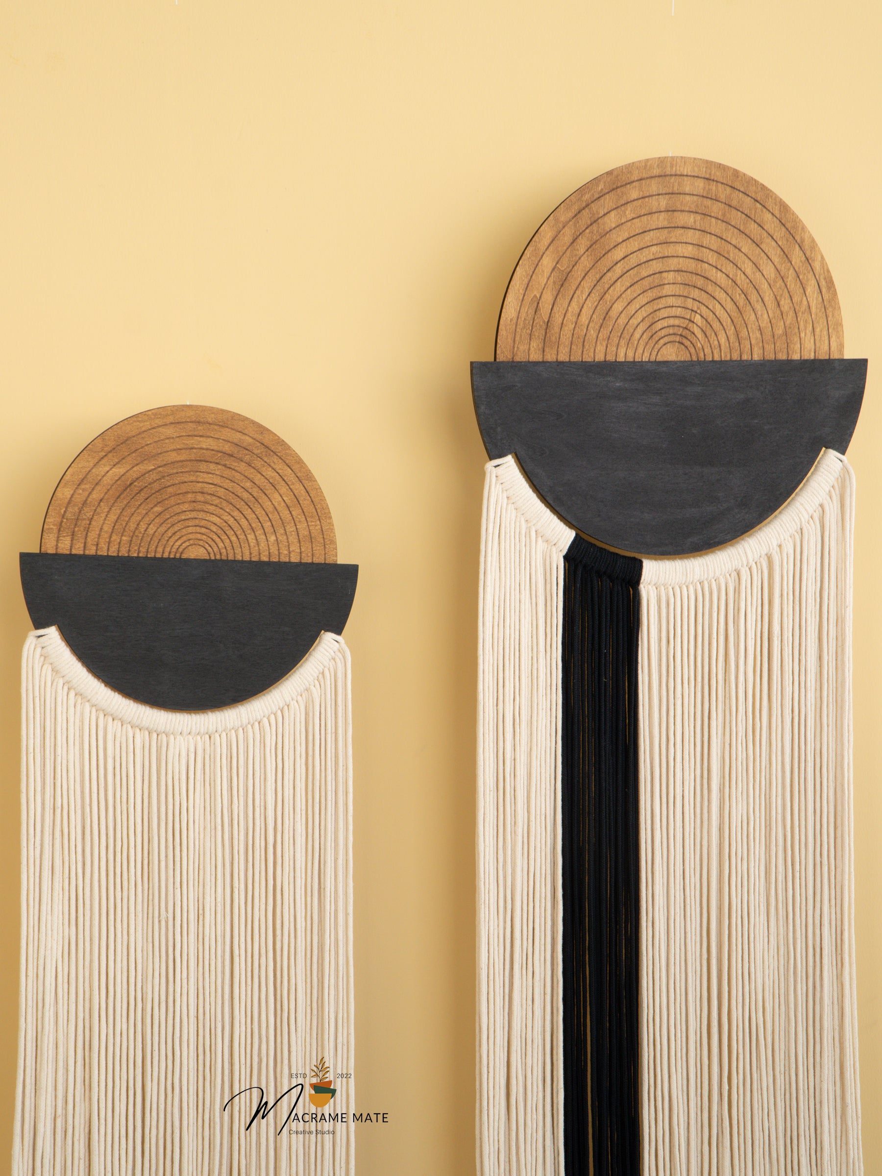 Boho inspired fiber macrame wall art ideal for adding texture and artistry to cozy interiors
