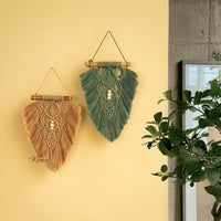 Boho-inspired macrame leaf, perfect for minimalist homes    
