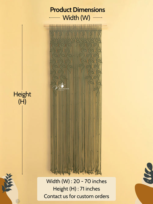 Measurement chart for a decorative item with dimensions on a beige background