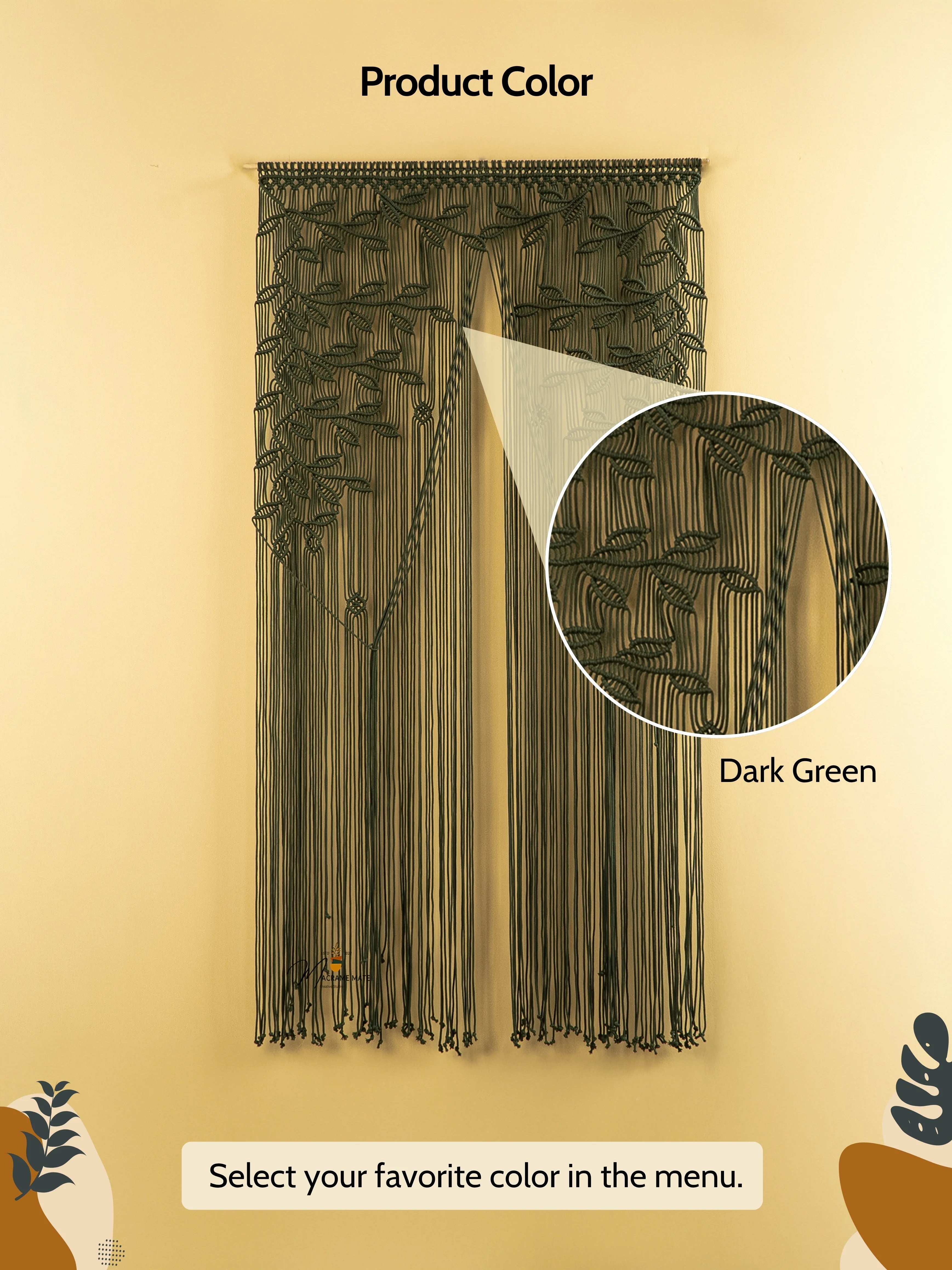 Dark green textured fabric with a close-up detail on a beige background