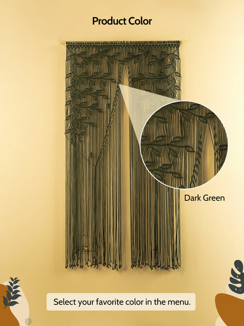 Dark green textured fabric with a close-up detail on a beige background