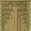 Decorative fabric swatch with leaf pattern on a beige background