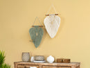 Handcrafted macrame leaf wall art, great for minimalist rooms    
