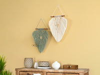 Handcrafted macrame leaf wall art, great for minimalist rooms    
