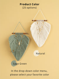 Handmade macrame leaf, ideal for adding a boho touch    
