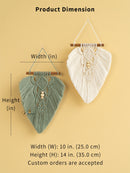 Boho macrame leaf art, perfect for simple or earthy spaces    
