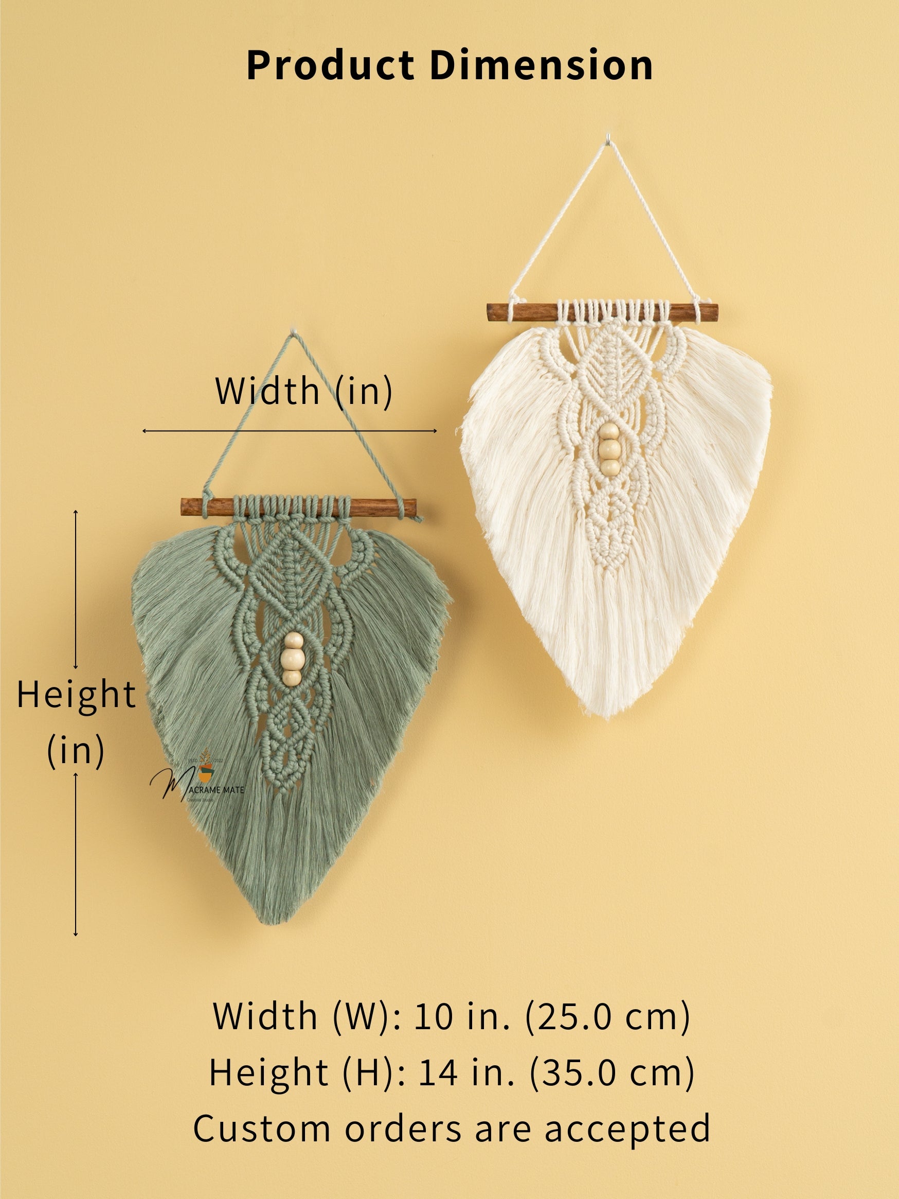 Boho macrame leaf art, perfect for simple or earthy spaces    
