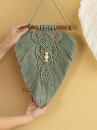 Handcrafted macrame leaf wall art, great for minimalist rooms    
