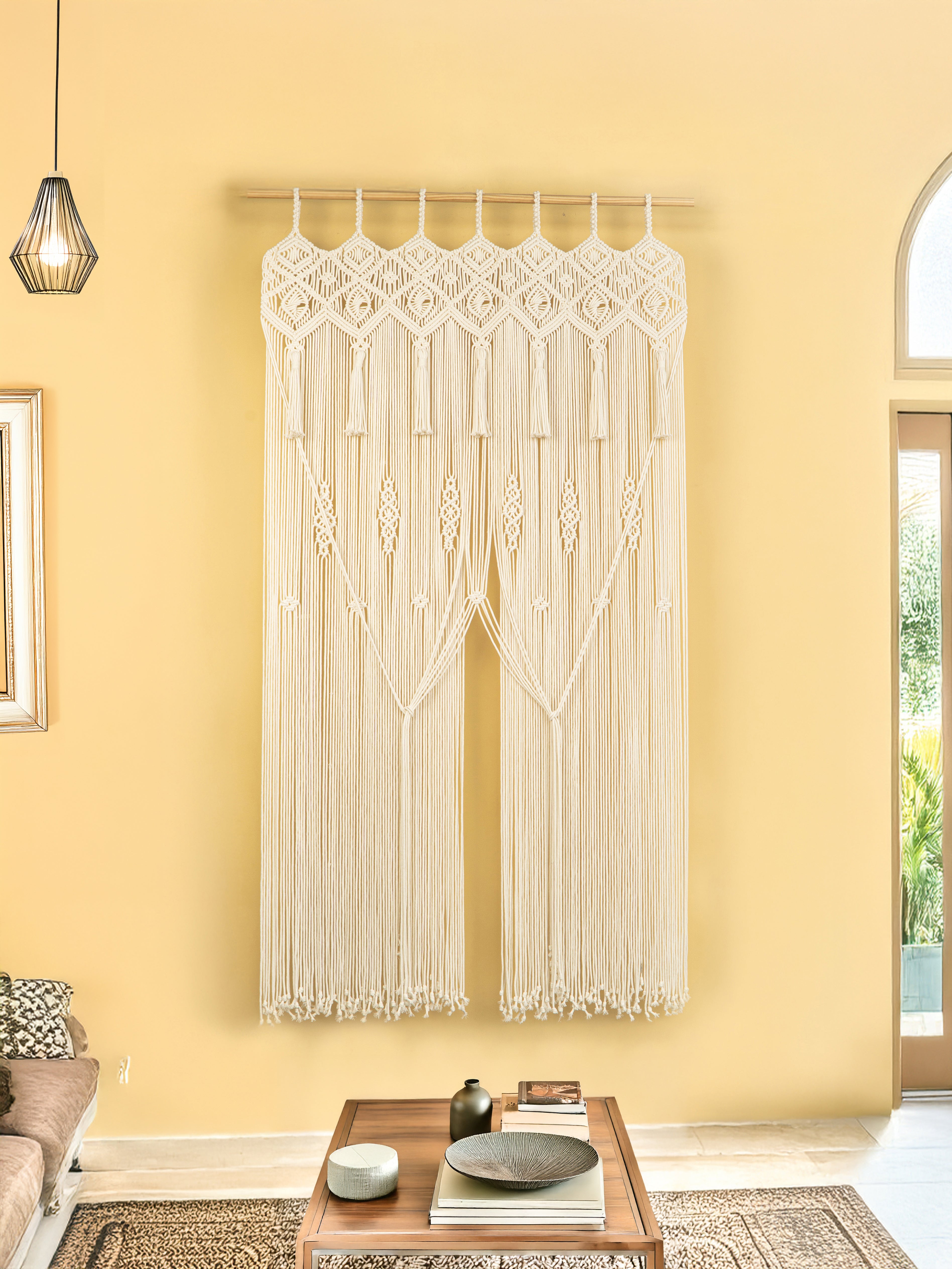 Long Tassel Natural Macrame Door Curtain