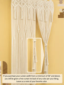 Macrame curtain with decorative elements on a yellow background
