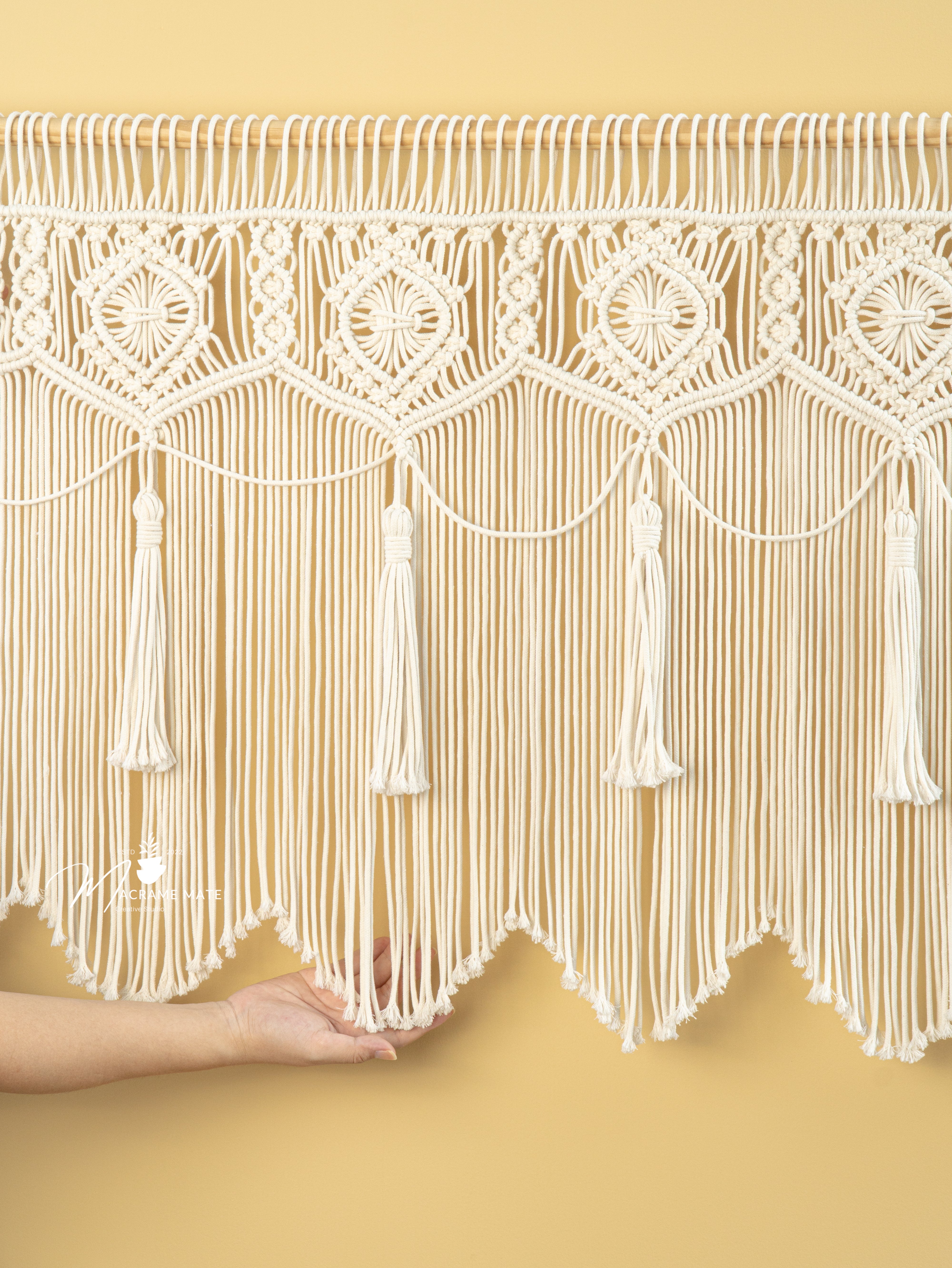 Boho macrame curtain, perfect for simple or stylish homes 
