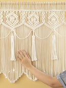 Handwoven macrame curtain, great for both doors and windows 
