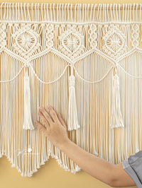 Handwoven macrame curtain, great for both doors and windows 

