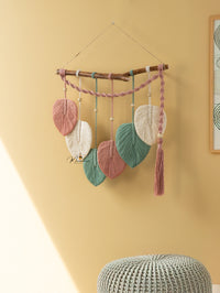 Boho macrame leaf hanging, ideal for simple or stylish homes     
