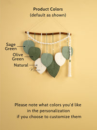 Natural macrame leaf, fits in boho or contemporary spaces      
