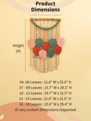 Handcrafted macrame leaf art, perfect for natural home accents     
