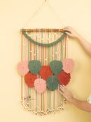 Handcrafted macrame leaf art, ideal for natural or simple spaces    
