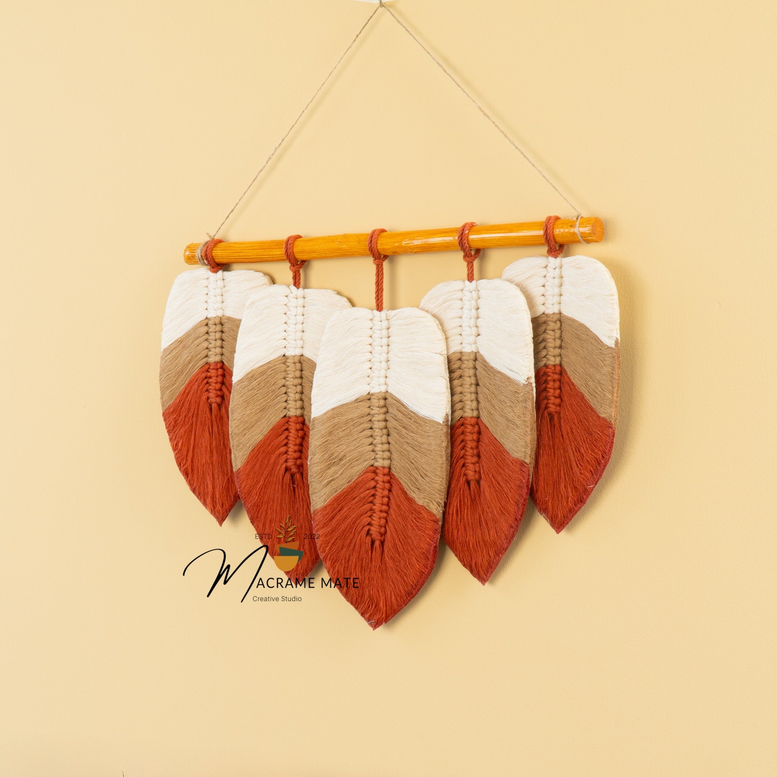 Macrame Leaf Wall Hanging Nature Palette