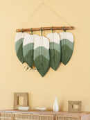 Natural macrame leaf wall art, perfect for boho-inspired homes      
