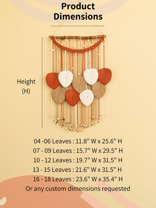 Handmade macrame leaf, ideal for boho or modern rooms    
