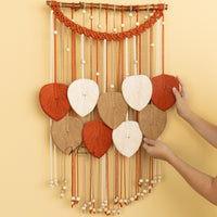 Boho macrame leaf hanging, ideal for simple or stylish homes     
