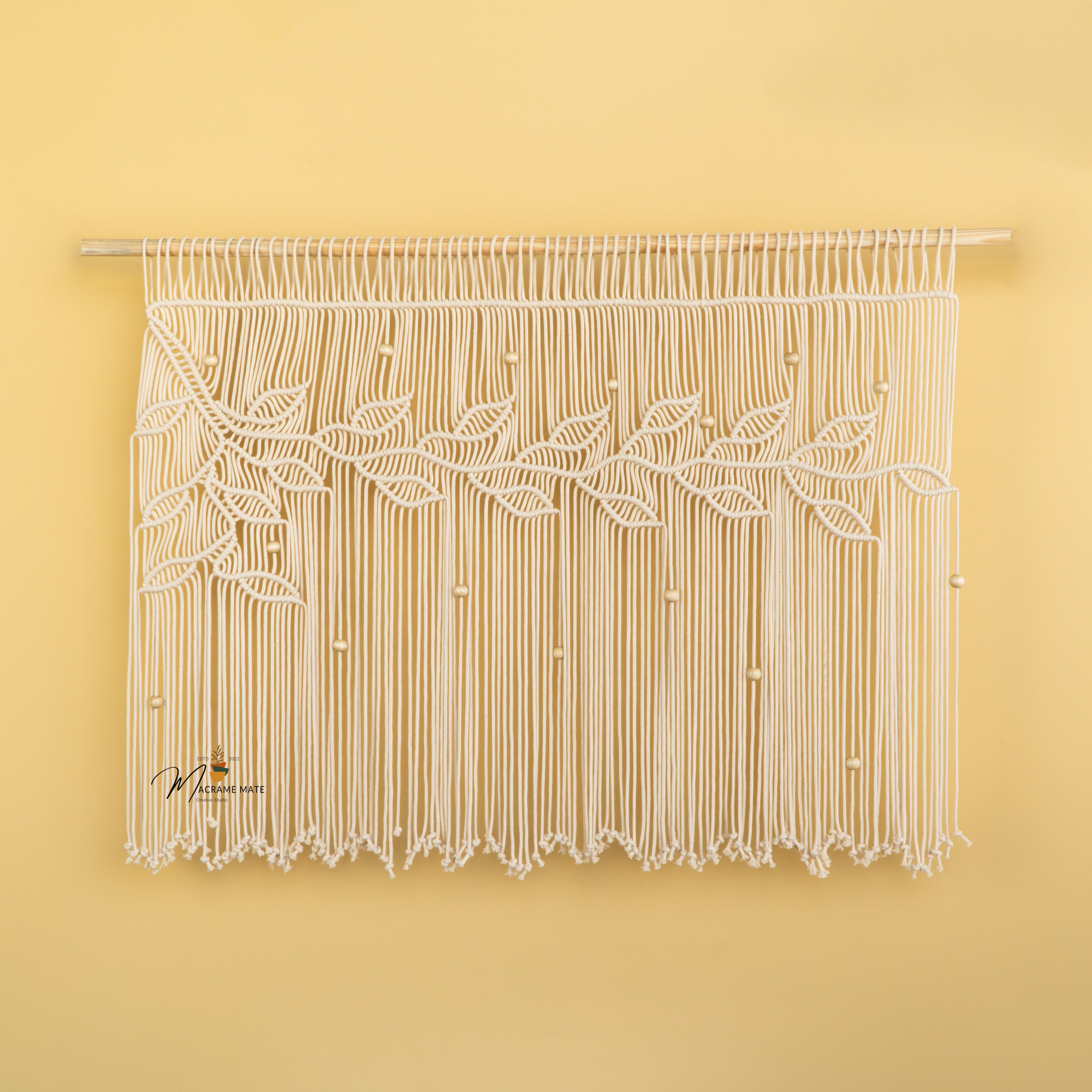 Nordica Macrame Leaf Curtain Wall Hanging