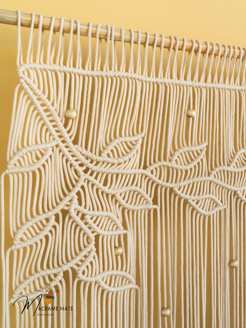 Rustic macrame curtain, perfect for a natural and airy look 
