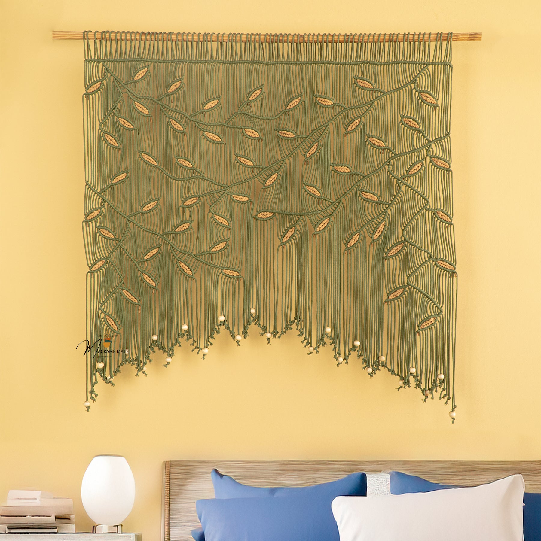 Ravine Macrame Leaf Curtain Wall Hanging