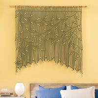 Handcrafted macrame curtain, perfect for minimalist or natural rooms 
