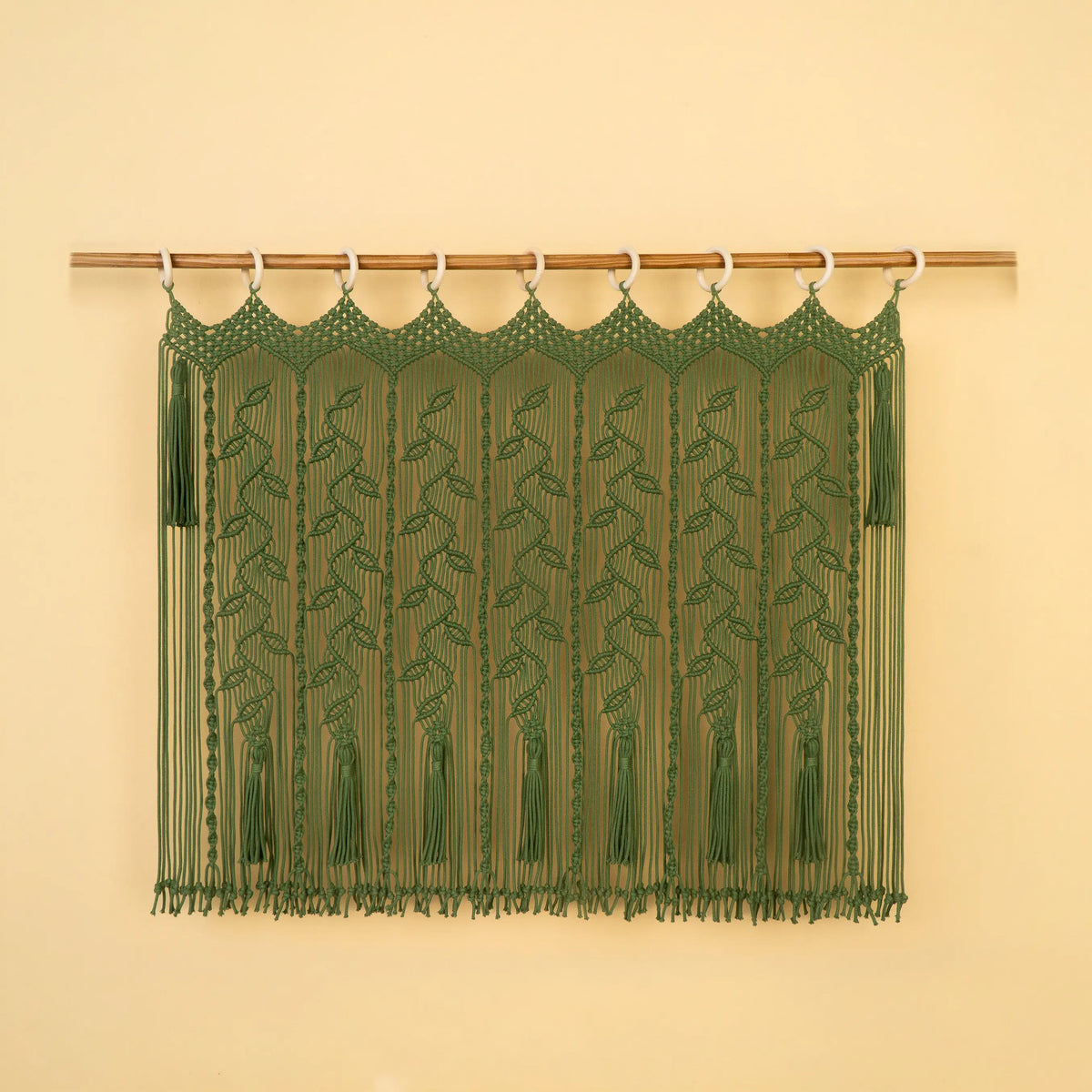 Tana Olive Green Macrame Window Curtain