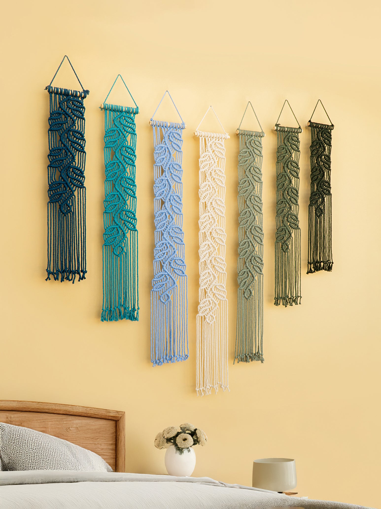 Vela Blue Green Macrame Wall Hangings