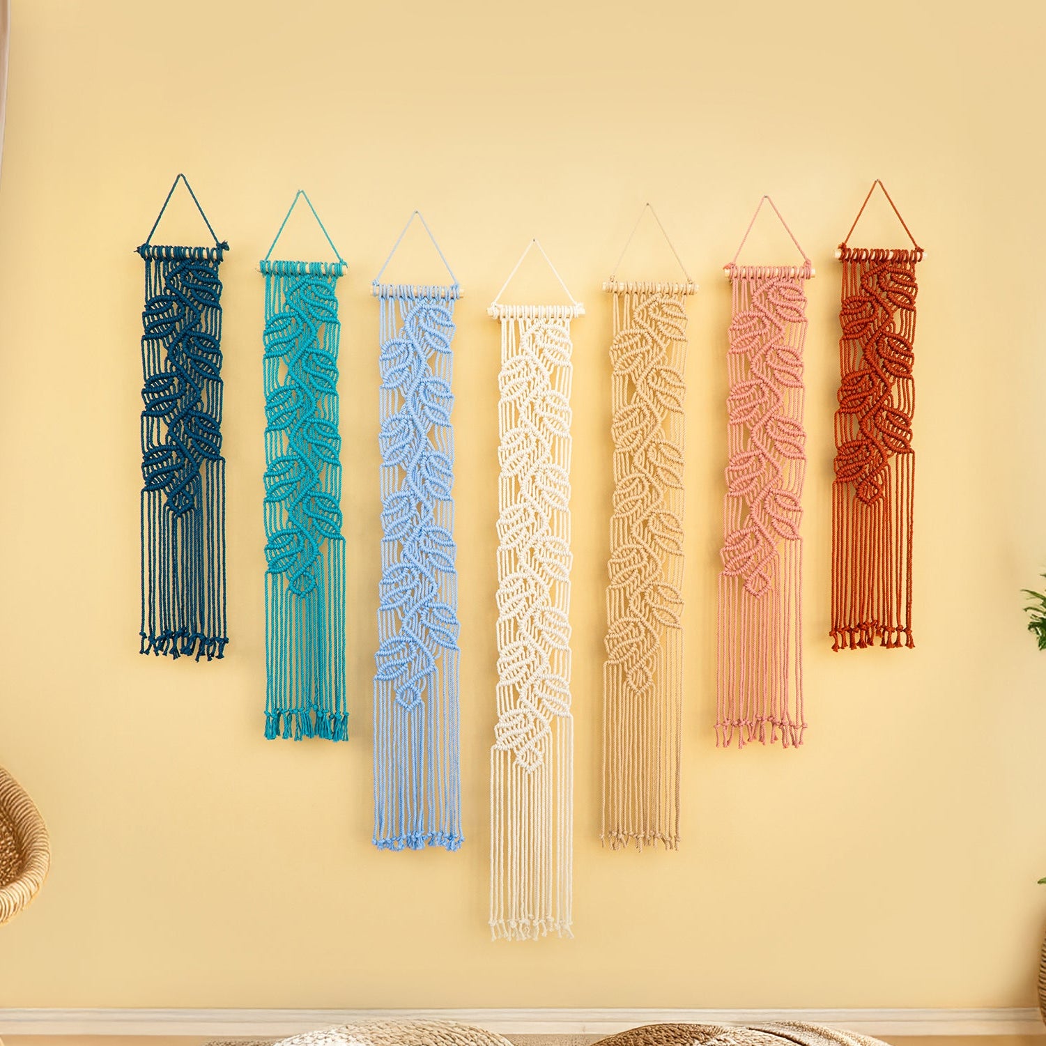 Vela Blue Pink Macrame Wall Hangings